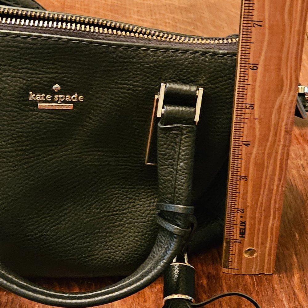 Kate Spade Black Pebbled Leather Tote/Crossbody Bag - Picture 6 of 7